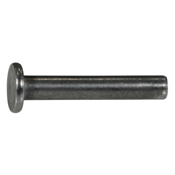 Midwest Fastener Solid Rivet, Flat Head, 1/8 in Dia., 3/4 in L, Steel Body, 20 PK 930661 - main